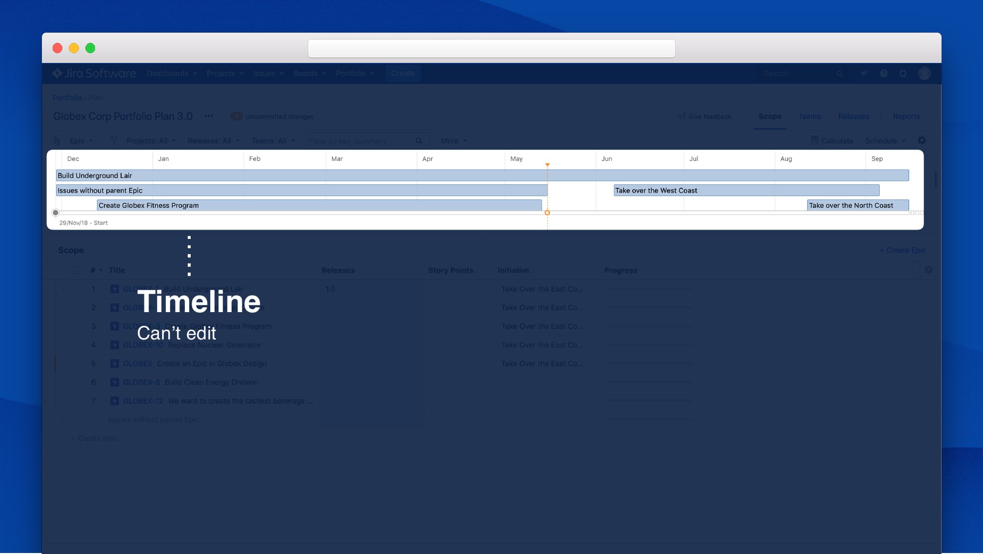 Portfolio 2.0 timeline, which customers couldn’t edit