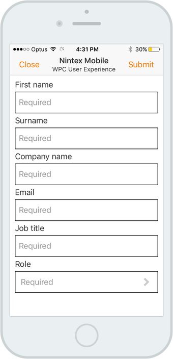 Mobile Forms — before