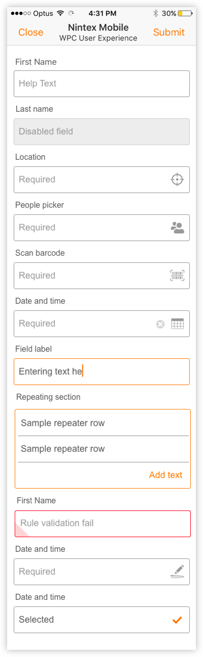 Mobile Forms — bitmap